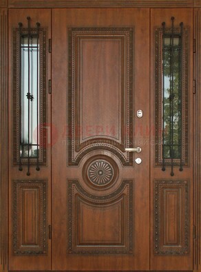 Парадная распашная стальная дверь Винорит со стеклом ДПР-106